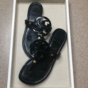 Tory Burch Miller sandal in patent black